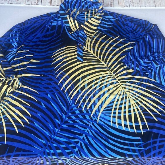 Men’s Lolani made in Hawaii Palm Leaf Polo Shirt 2X - Picture 1 of 5